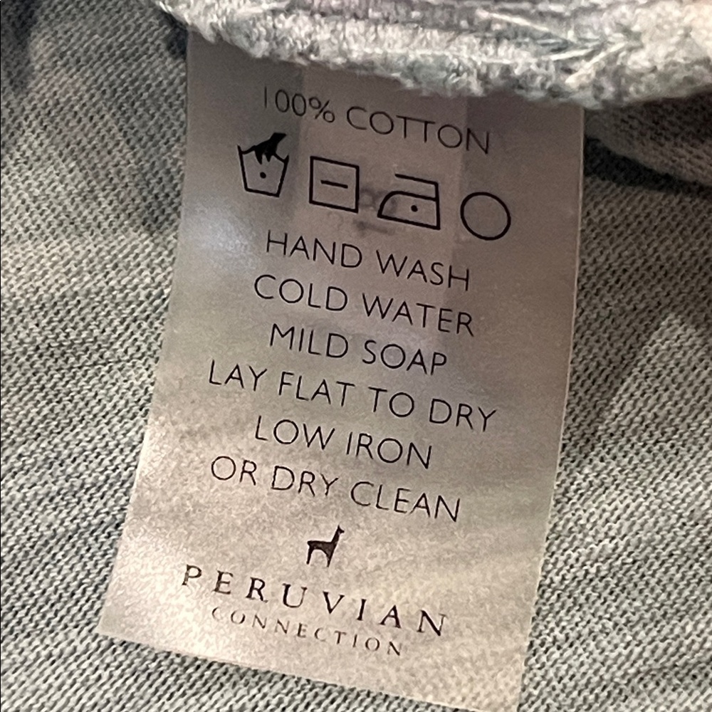 Peruvian Connection Sage Green Button-Up Shirt Lagos Dress Size Small Cotton - Picture 10 of 13